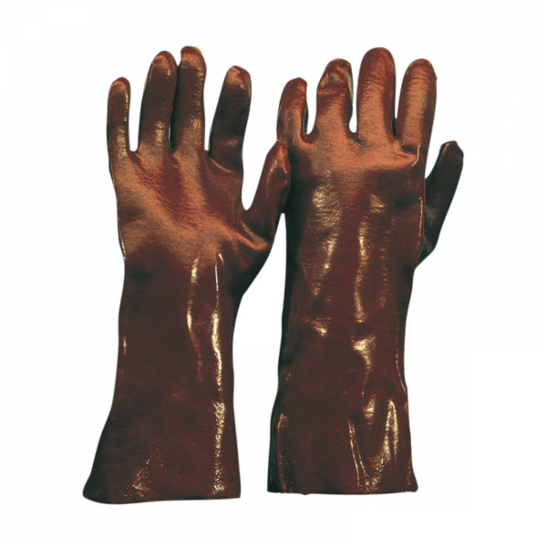 PVC-Handschuh I Farbe: rotbraun I L&auml;nge: 45cm