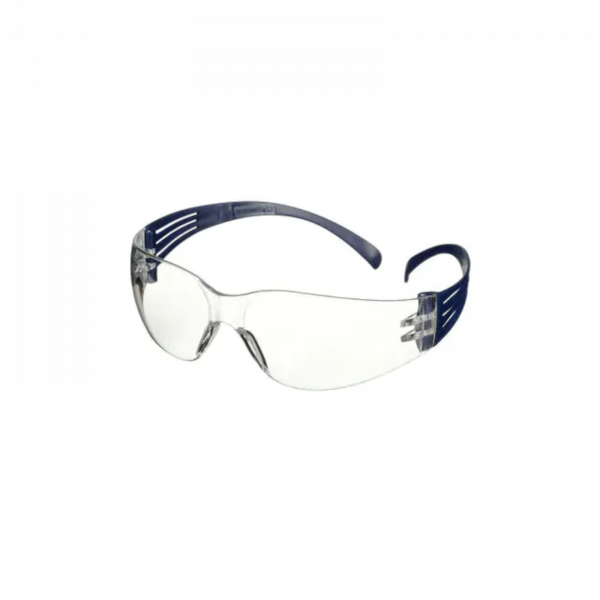 3M SecureFit 100 Schutzbrille, blaue B&uuml;gel, Antikratz-Beschichtung, transparente Scheibe