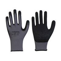 Solidstar Nylon Feinstrick Handschuh grau mit schwarzer...